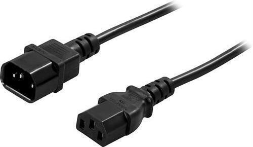 DELTACO Power Cord | Extension cord | IEC C14 - IEC C13 | 2m | Black